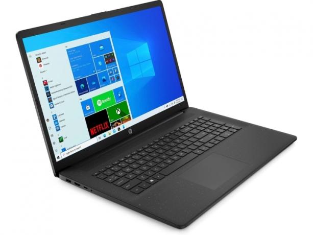 Een zijaanzicht van de HP Laptop 17.