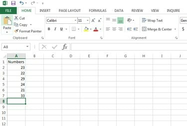 Microsoft Excel duomenų įvedimas