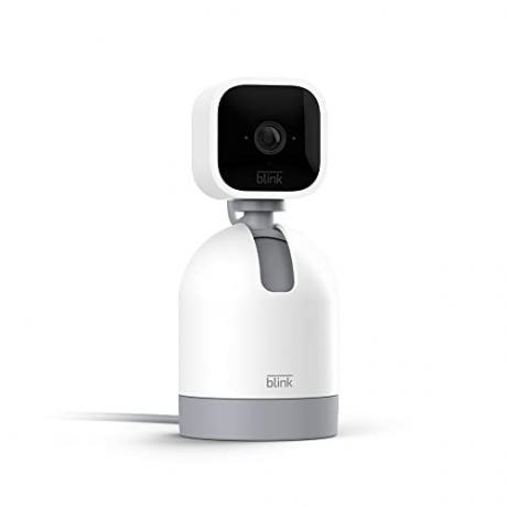 Câmera Mini Pan-Tilt Blink | Câmera de segurança inteligente plug-in interna giratória, áudio bidirecional, vídeo HD, detecção de movimento, funciona com Alexa (branco)