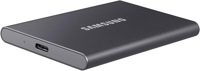 SAMSUNG SSD T7 hordozható külső szilárdtestalapú meghajtó 1 TB, akár 1050 MB, USB 3.2 Gen 2, megbízható tárhely játékokhoz, diákok, szakemberek, MU-PC1T0TAM, szürke