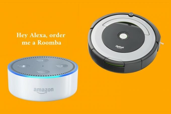 koncept ilustrace alexa a roomba