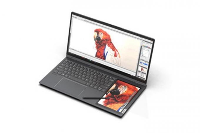 Lenovo ThinkBook Plus yang dikabarkan dengan layar sekunder.