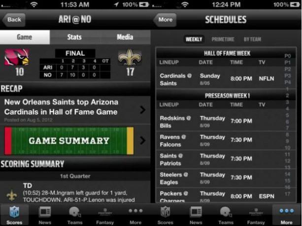 captura de pantalla de la aplicación nfl 12 aplicación de fútbol