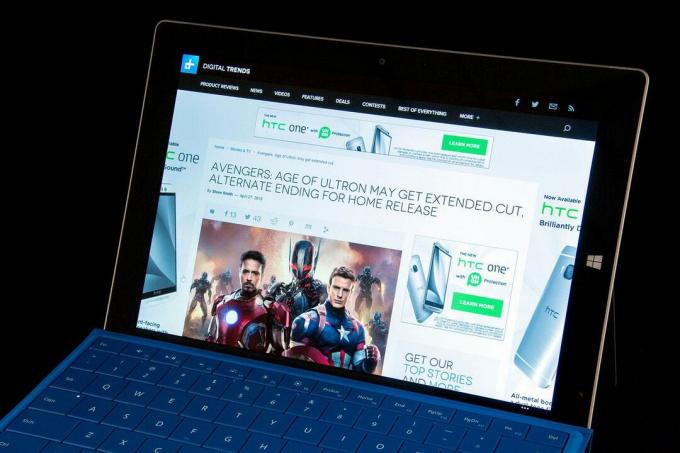 Microsoft Surface 3 ekrāna detaļas