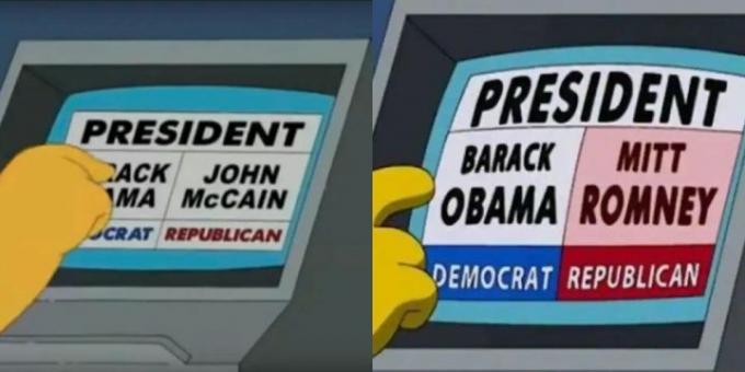 En röstmaskin fortsätter att räkna Homers röst på John McCain