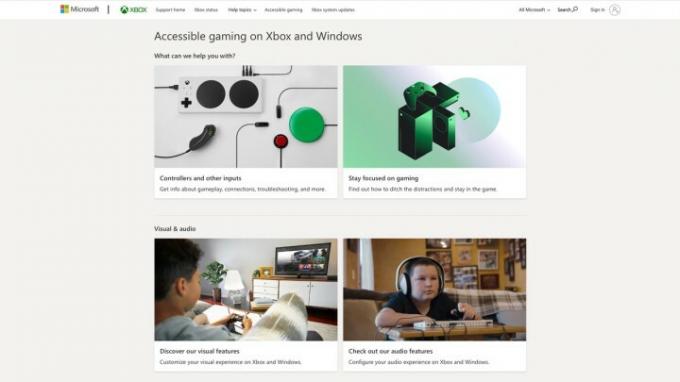 De Xbox-toegankelijkheidspagina.
