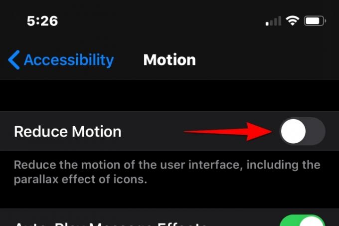 iPhone Reduce Motion