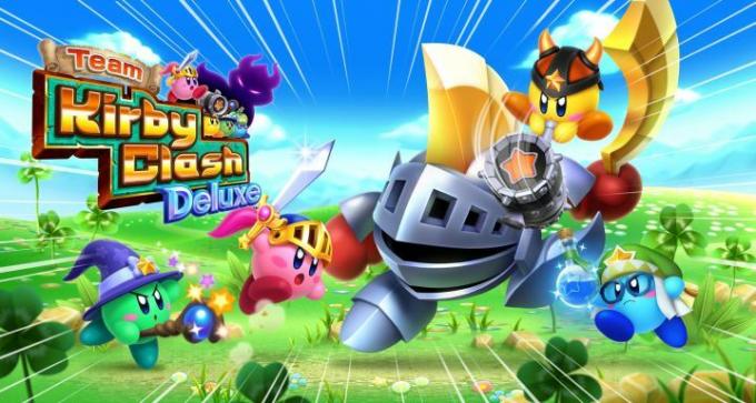 Arte chave do Team Kirby Clash Deluxe. 