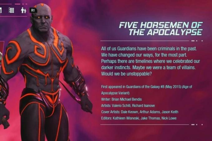 Drax's Five Horsemen-outfit van Guardians of the Galaxy.