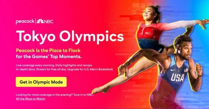 Juegos Olímpicos de Tokio en la aplicación Peacock.