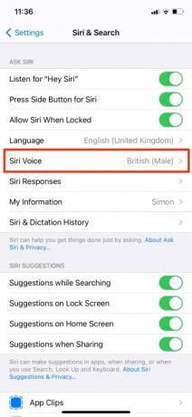 Zmiana głosu Siri