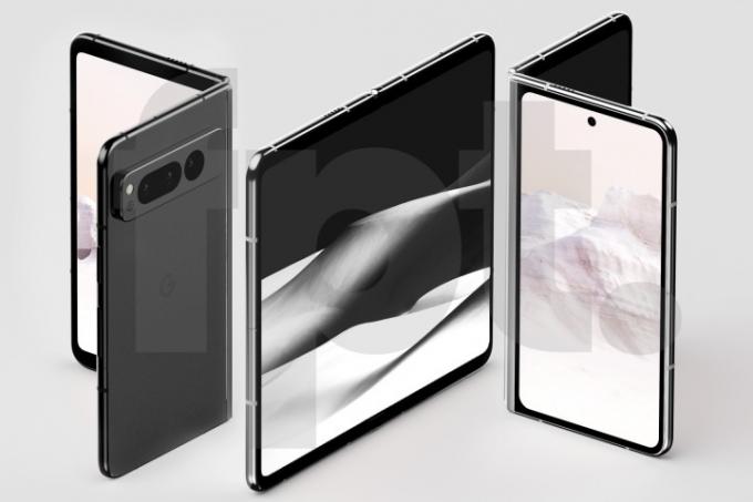 Предполагаемые рендеры Google Pixel Fold в черном цвете.