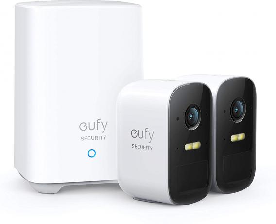 eufy Security, eufyCam 2C 2-Cam Kit, varnostna kamera na prostem, brezžični domači varnostni sistem s 180-dnevno življenjsko dobo baterije, združljivost HomeKit, 1080p HD, IP67, nočni vid, brez mesečne naročnine