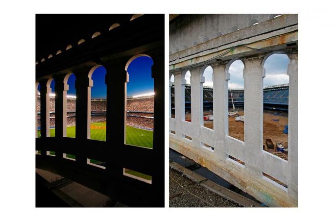 Díptico do estádio da fotógrafa dos Yankees, Ariele Goldman Hecht