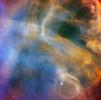 Ten kolorowy wymarzony krajobraz Hubble'a jest wyrzeźbiony przez nowonarodzone gwiazdy