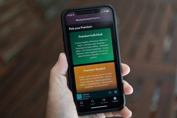 Spotify Premium på en iPhone.