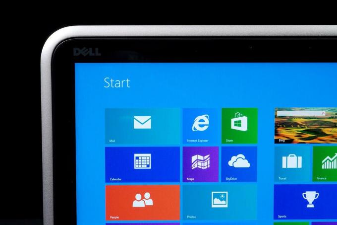 डेल एक्सपीएस 12 फ्रंट स्क्रीन शीर्ष कोने पर