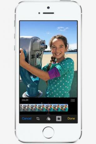 características de la aplicación de fotos de Apple ios8 capturar ajustar color