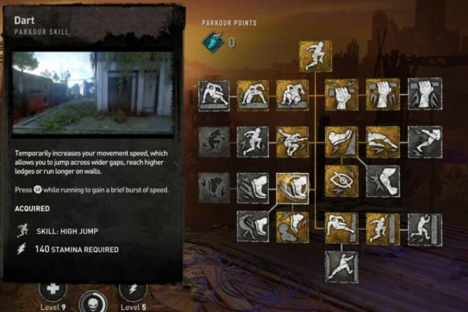 Keterampilan parkour Dart dari Dying Light 2.