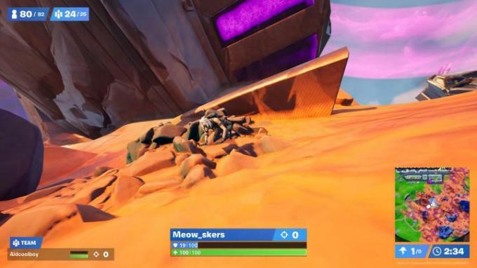 لاعب سقط في Fortnite.