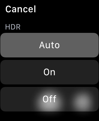 Način Apple Watch Camera Remote HDR.