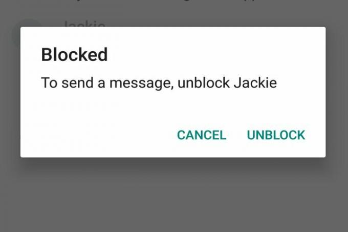 Fjern blokkering av forespørsel på WhatsApp.