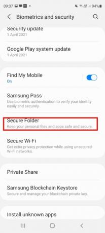 Bezpieczny folder Samsunga