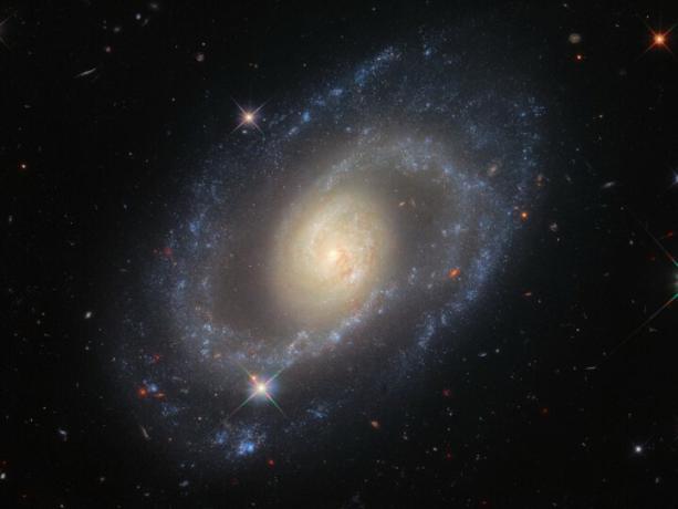 Spiralna galaksija Mrk (Markarian) 1337, ki je od Zemlje oddaljena približno 120 milijonov svetlobnih let v ozvezdju Device.