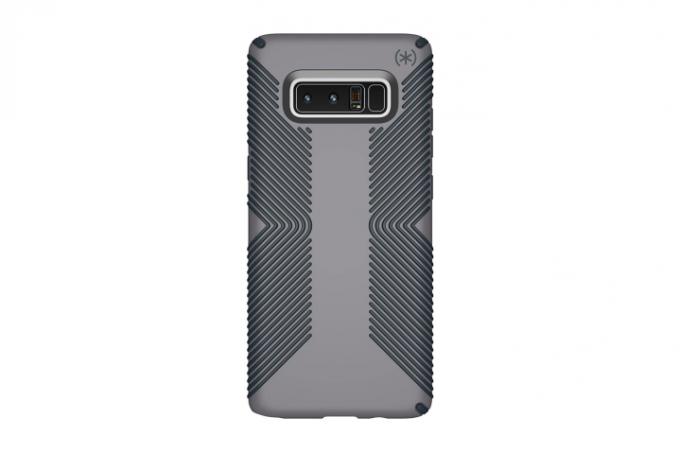 Szürke Speck Presidio Grip Note 8 telefontok hátulnézete.