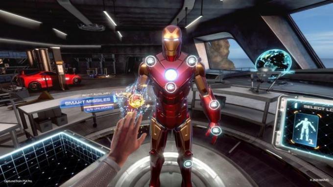Trocando de terno no Iron Man VR.