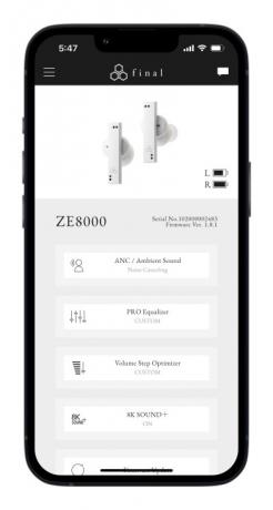 Aplikace Final Connect pro iOS zobrazující domovskou obrazovku.