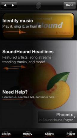 aplikace pro hudební festival Soundhound