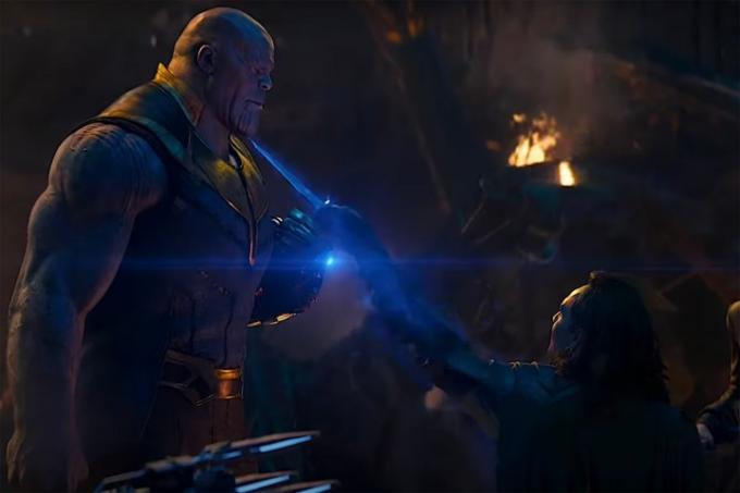 Loki a Thanos v Avengers: Infinity War.