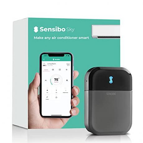 Sensibo Sky, sistema de ar condicionado doméstico inteligente - instalação rápida e fácil. Mantém o conforto com aplicativo de eficiência energética - OnOff automático. Wi-Fi, Google, Alexa e Siri. (Cinza)