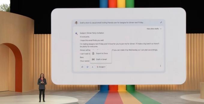Google Bard sendo exibido no Google IO 2023.