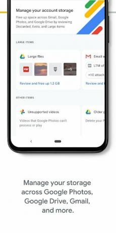 Google One-App zeigt Speicherplatz an.