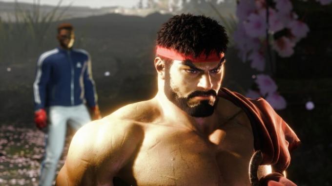 Pemain menghadapi Ryu di Street Fighter 6 World Tour.