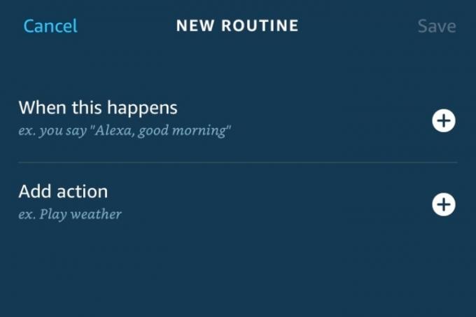 Een routine maken in de Alexa-app.