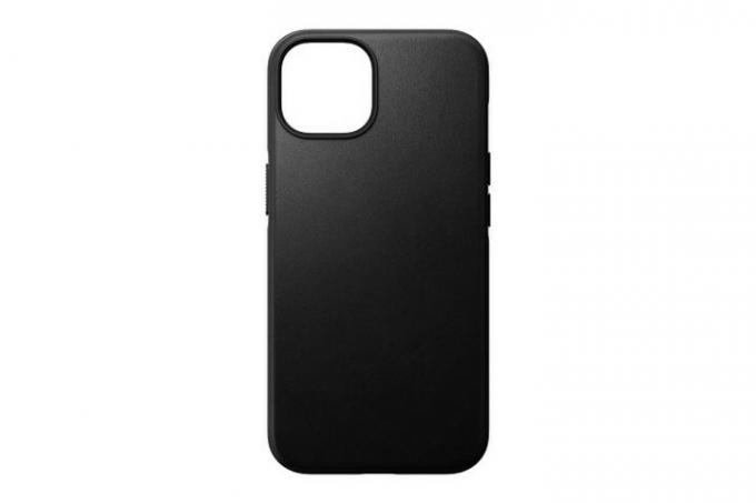 iPhone 14用のブラックのNomad Leather Modernケース。