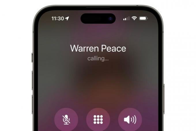 Bildschirm für ausgehende Anrufe auf dem iPhone.