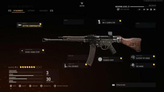 Weapon Gunsmith kiegészítőkkel a Call of Duty: Vanguardban.