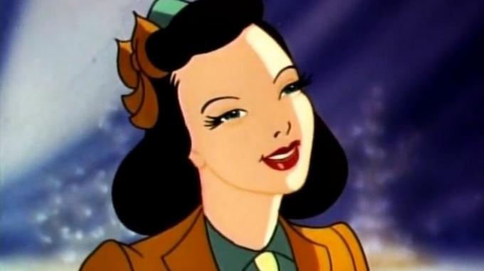 Lois Lane lacht in de korte film The Mechanical Monsters.