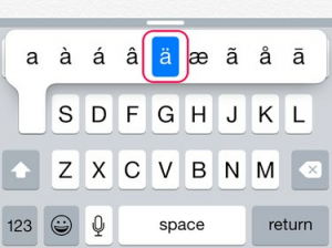 IPhone에서 움라우트 문자를 입력하는 방법