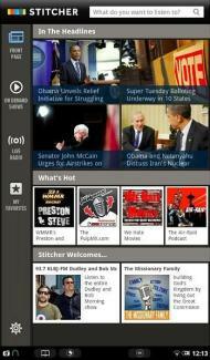 stitcher radio nook app nook tablet app