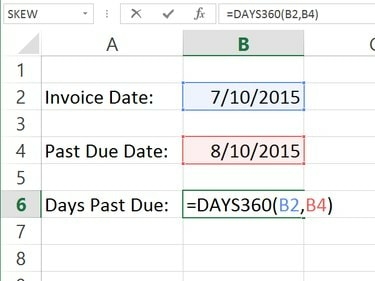 Skriv inn DAYS360-formelen.