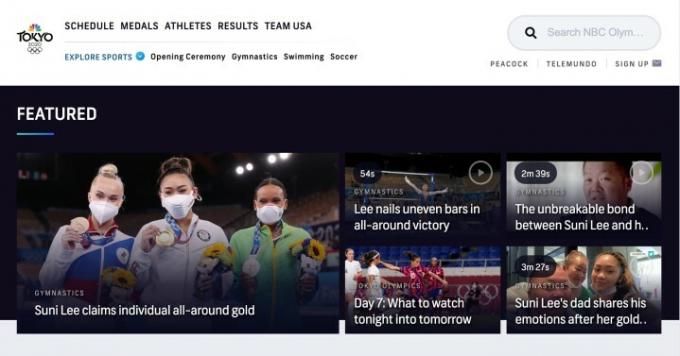 Como assistir ao atletismo no site das Olimpíadas da NBC.