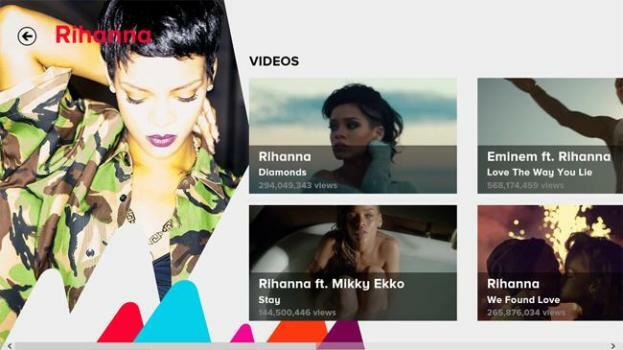 Vevo Windows 8 app_videor på begäran