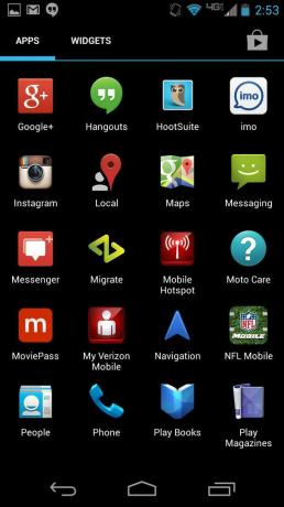 „Motorola Moto X“ ekrano kopija „Apps 2“.