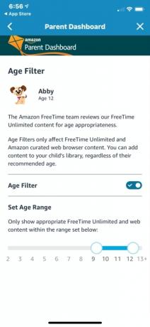filtre d'âge du tableau de bord parent de l'édition Amazon Echo Dot vs Kids