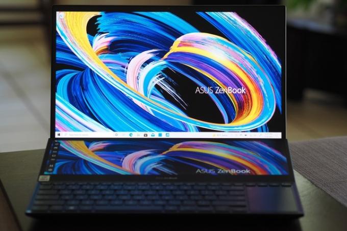 Image rapprochée de l'image de l'écran du ZenBook Pro Duo.